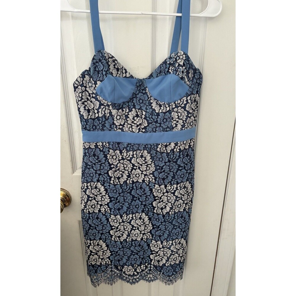 Revolve NBD Cake Lace Mini Cocktail Dress French Blue / Ivory size Small